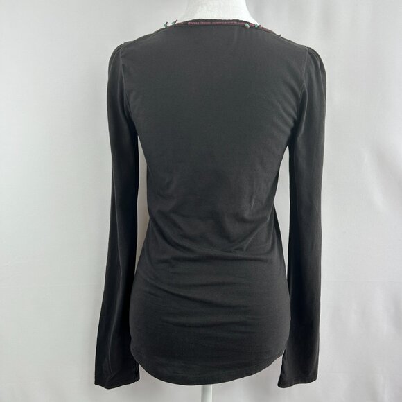 Maison Scotch boho beaded top long-sleeve cotton – Women's X-Small XS - Picture 5 of 9